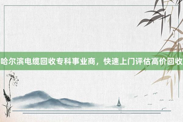 哈尔滨电缆回收专科事业商，快速上门评估高价回收